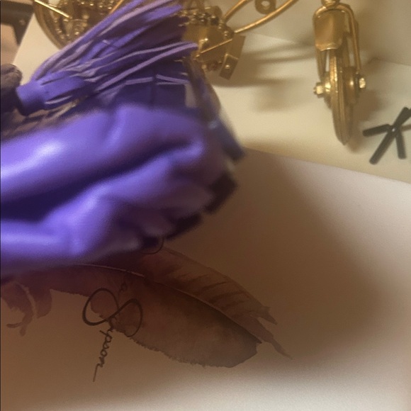 Vintage Italian leather Purple Tassel Women's Bag - Picture 4 of 10